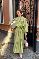 Lange trenchcoat in effen kleur