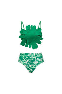 Blomstret Accent Grøn Printet Bikini-sæt