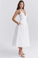 Vestito midi Alice con scollo halter e schiena scoperta