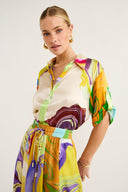 Ensemble blouse en satin imprimé Anna