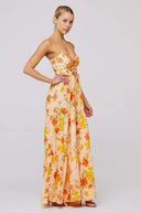 Beverly Printet Cut-out Maxi Slip Kjole