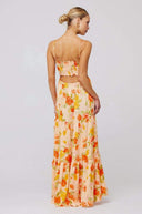 Beverly Printet Cut-out Maxi Slip Kjole