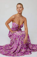 Beverly Printet Cut-out Maxi Slip Kjole