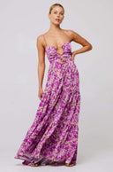 Beverly Printet Cut-out Maxi Slip Kjole