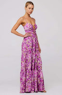 Beverly Printet Cut-out Maxi Slip Kjole
