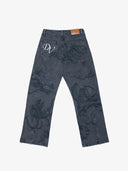 Cupid Print Waschblaue Jeans