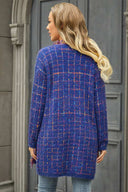 Pate Gebreid Vest met Zak - Blauw
