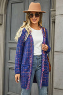 Pate Gebreid Vest met Zak - Blauw