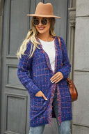 Pate Gebreid Vest met Zak - Blauw