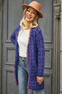 Pate Gebreid Vest met Zak - Blauw