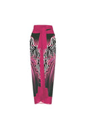 Magenta Floral Print 3D Flower Swimsuit