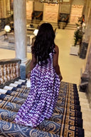 Maxikleid mit lila Zickzackmuster