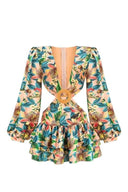Vestito Mini a Balze con Taglio Edana