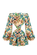 Vestito Mini a Balze con Taglio Edana