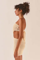 Vestito Mini Edna Senza Spalline con Intagli e Crochet