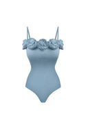 Costume da bagno stile francese con applicazioni floreali artigianali