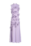 Rochie maxi fără mâneci Ethel decorată cu flori