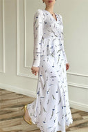 Σετ μπλούζα Eileen Floral με δέσιμο και maxi φούστα