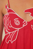 Eileen guldfisk broderet maxi underkjole
