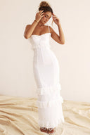 Erin broderet blonde maxi-kjole