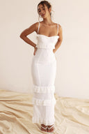 Erin broderet blonde maxi-kjole