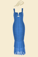 Abito Midi in Mesh Svasato Ethel Gathered