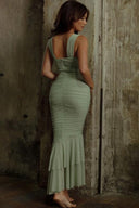 Abito Midi in Mesh Svasato Ethel Gathered