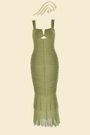Abito Midi in Mesh Svasato Ethel Gathered