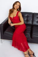 Abito Midi in Mesh Svasato Ethel Gathered