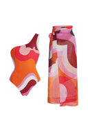 Set costume intero con stampa geometrica