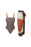 Luxury Reversible Swimsuit with Hermes-Inspired Print