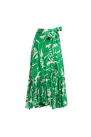 Costume intero verde con scollo profondo a V e spalline all'americana