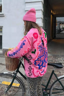 Veste à poche avec imprimé floral mignon