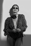 Blouse Gilda à manches longues à pois