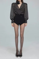 Blouse Gilda à manches longues à pois
