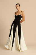 Abito Maxi Slip Griselda a Blocchi di Colore