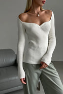 Pull femme cintré couleur lait