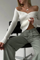 Pull femme cintré couleur lait