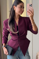 Ruched Slim-Fit Blazer