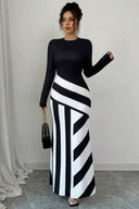 Color-Block Striped Maxi Dress
