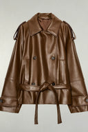 Vintage Double-Breasted Leather Jacket