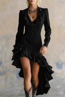 Asymmetrical Ruffled Midi Dress