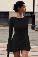 Long-Sleeve Form-Fitting Mini Dress