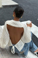 Pull en maille ajouré dans le dos