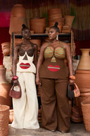 Neckholder-Korsett-Top im Tribal-Stil