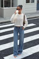 Pull en maille ajouré dans le dos