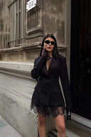 Slim-Fit Blazer With Lace Inserts