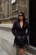 Slim-Fit Blazer With Lace Inserts