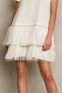 Minimalist Fringe Hem Mini Dress