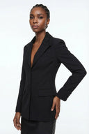 Black Floral Lace Panel Blazer
